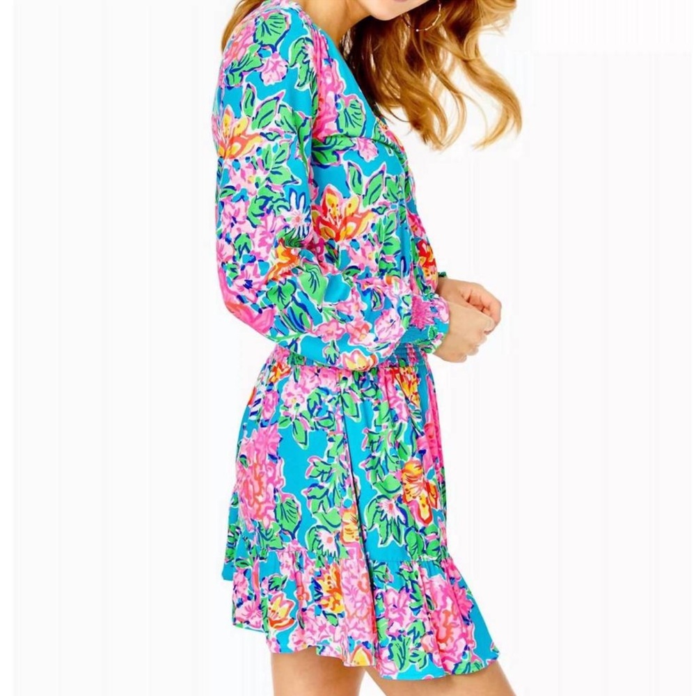 NWT ~ LILLY PULITZER Peggy Romper in Multi Rose to the Occasion Women’s L - Picture 2 of 9